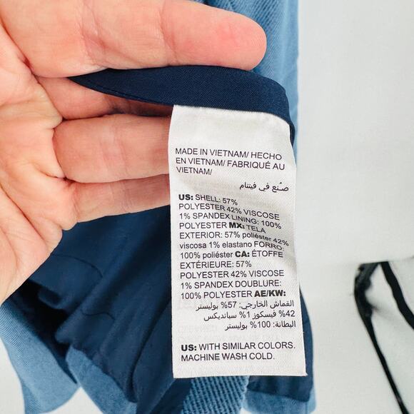 Chico’s Women’s Open Front Coat Blue Longline Blazer Lightweight Size 4 XXL - Picture 4 of 6